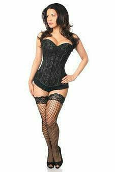 Daisy Corsets Lavish Black Lace Front Zipper Corset