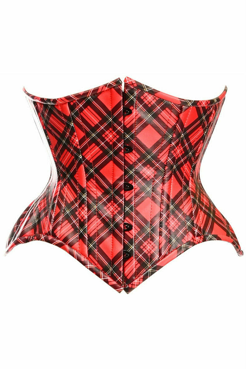 Daisy Corsets Lavish Red Plaid Corset Belt Cincher