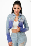 Purple Candy Ombre Cropped Jacket