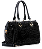 Rhinestone Locked Satchel