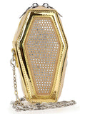 Petite Rhinestone Coffin Patent Shoulder Bag