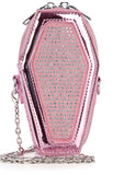 Petite Rhinestone Coffin Patent Shoulder Bag