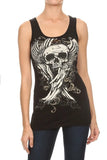 Protector Wings & Skull Lace Overlay Tank Curve