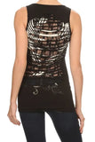 Protector Wings & Skull Lace Overlay Tank Curve