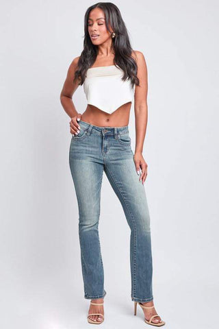 WannaBettaButt Mid Rise Bootcut Jeans