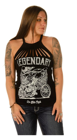 Ghost Rider Cut Out Back Slashed Top