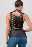 Corset Style Top w/ Open Back with Zip Up Front