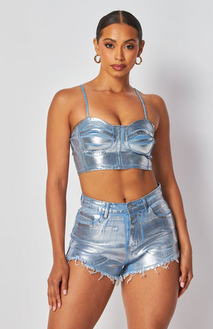 Ice Queen Metallic Short set