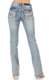 Desired Angel Rhinestone Bootcut Jeans