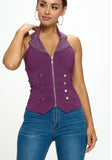 Hot Under the Collar Studded Corset Vest