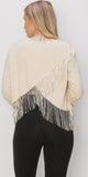 Rhinestone Fringe Hem Suede Jacket