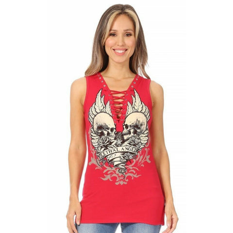 Lethal Angel Eyelet Double Graphic Tank
