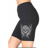 High Waist Legging Shorts with Rhinestones