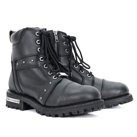 Zip Studded Motorcycle Boot