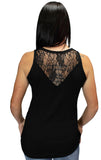 Black Fleur De Lis Lace Back Top