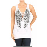 Braided V Neck Angel Wing Top