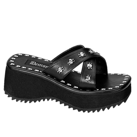 Demonia Skully Platform Slide Sandals