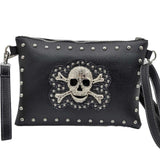 Crossover de bolso de mano con calavera de diamantes de imitación en 3D