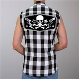 Skull & Lightning  Flannel Sleeveless Vest