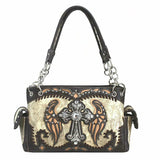 Western Rhinestone Cross Carry Handbag