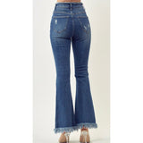 Risen Frayed Hem Jeans