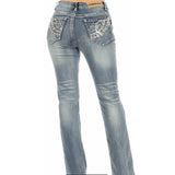 Diamond Wings Rhinestone Embellished Jeans