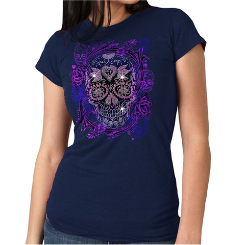 Sugar Skull Bling TShirt or Tank