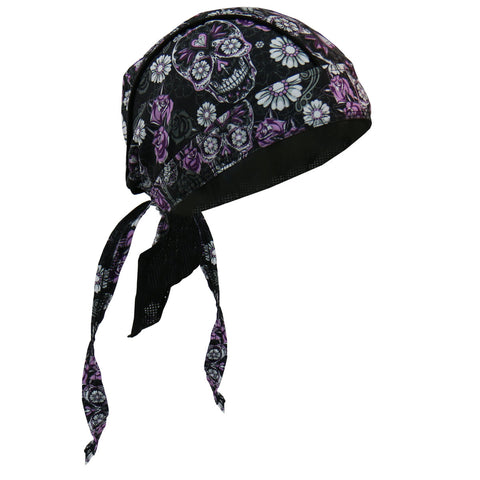 Sugar Skull  Lady Biker Headwrap