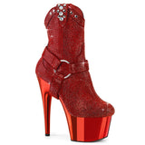 Pleaser Platform Rhinestone Cowgirl Ankle Boot