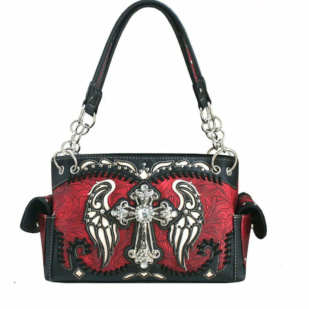 Butterfly Purse Western Embroidered Concealed Carry Handbag Wallet Set