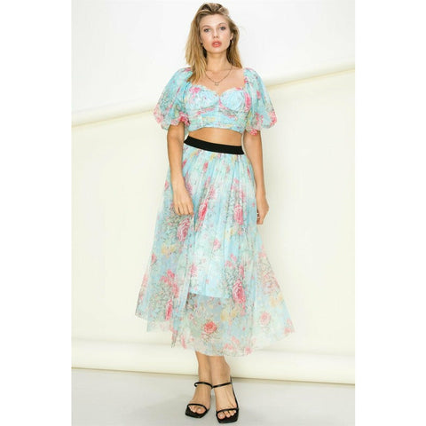 Primrose Floral Midi  Skirt