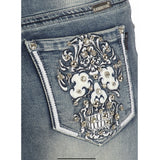 Candy Sugar Skull Rhinestone Embellished Jeans