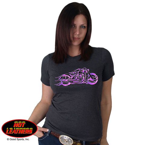 Pink and Purple Motorcycle Fire Bobber Tee