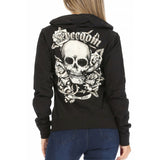 Sudadera con capucha Platinum Plush Freedom Skull con diamantes de imitación