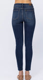 Hi Rise Button Fly Cut Off Skinny by Judy Blue