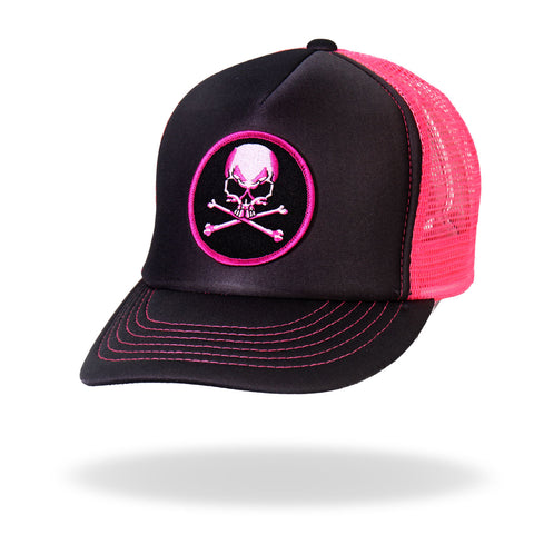 Skull & Crossbones Pink Trucker Hat