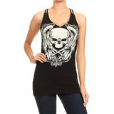 Camiseta de tirantes con cuello en V y diamantes de imitación de Skulls &amp; Bones