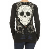 Top de manga larga trenzado Sugar Candy Skull