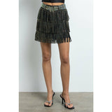 Sparkle and Swing Tassel Rhinestone Mini Skort