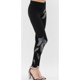 Leggings con estampado de plumas vocales