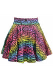 Rainbow Animal Print Stretch Lycra Skirt