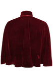 Dark Red Velvet Ruffle Cape