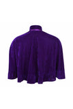 Dark Purple Velvet Ruffle Cape