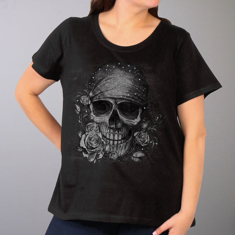 Camiseta de motociclista Skull Bandana PLUS