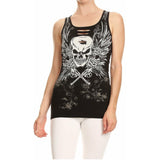 Tattoo Print Skull Lace Tank Curve