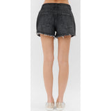 Vocal Denim Rhinestone and Pearls Frayed Shorts