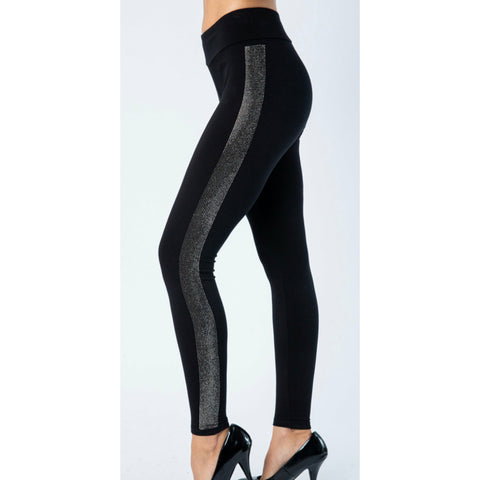 new VOCAL EMBELLISHED LEGGINGS sexy slimming SM-4X black RHINESTONES bling  pants