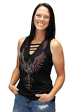 Black Fleur De Lis Lace Back Top