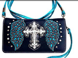 Wings and Cross Cut Out Wallet/Clutch