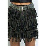 Sparkle and Swing Tassel Rhinestone Mini Skort